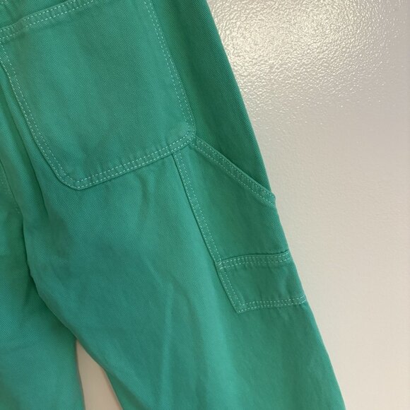 Princess Polly Women 8 Green Denim Y2K Baggy Skate 90s Wide Leg Carpenter Jeans - Picture 8 of 12